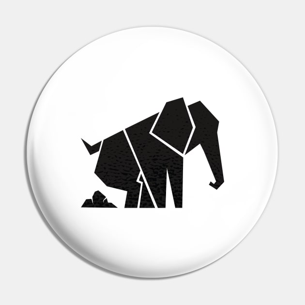 Geometric Elephant Pin by LR_Collections