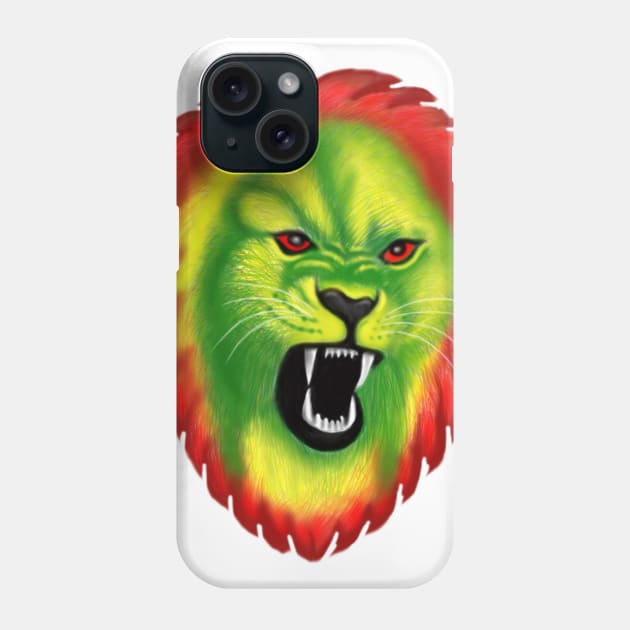 Reggae Rasta Colors Lion Gift Phone Case by Merchweaver