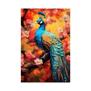 Peacock bird painting colors art #peacock T-Shirt