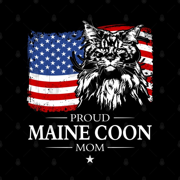 Proud Maine Coon Mom American Flag patriotic cat by wilsigns