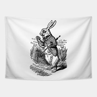 Vintage Alice in Wonderland White Rabbit Tapestry