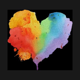 Copy of Rainbow Heart black background T-Shirt