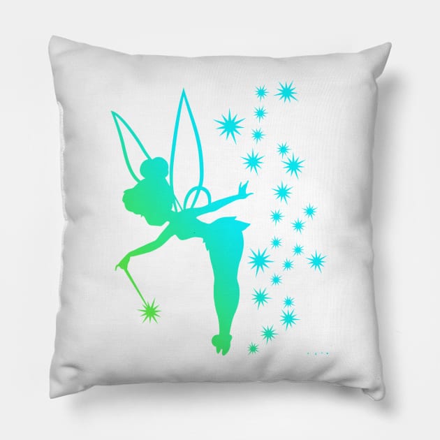 Tinkerbell Ombre Sillhouette Pillow by ijsw