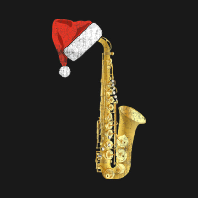 Christmas Saxophone Santa Hat Sax Player Gift Holiday Music TShirt