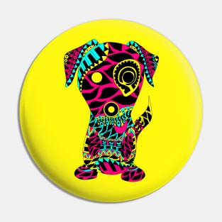 tribal dog with rasta love tattoo ecopop in yellow art Pin