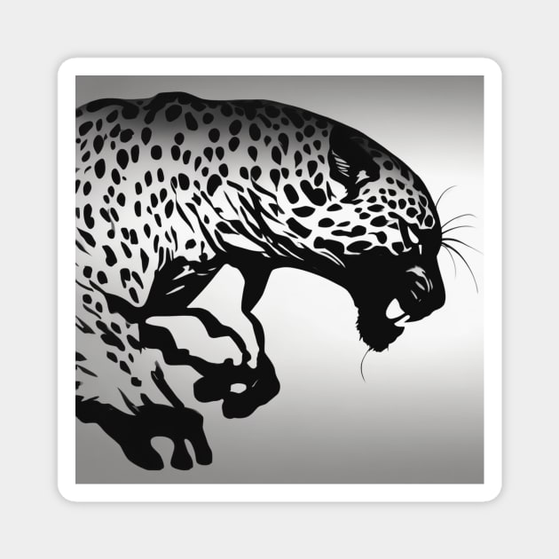 Jaguar Shadow Silhouette Anime Style Collection No. 173 Magnet by cornelliusy