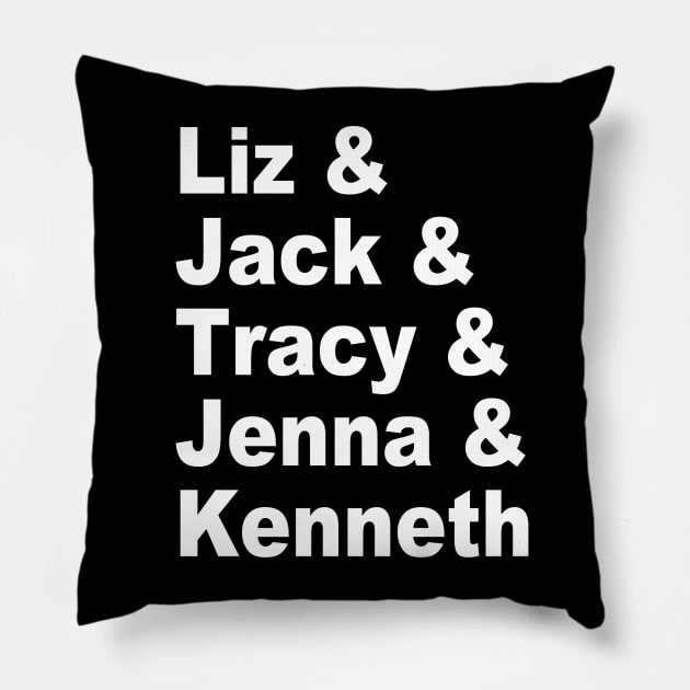 30 Rock Character Names Pillow by sarahmdunne