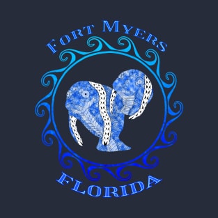 Fort Myers Florida Vacation Tribal Manatees T-Shirt