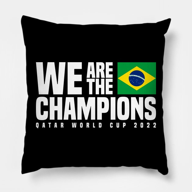 Qatar World Cup Champions 2022 - Brazil Pillow by Den Vector