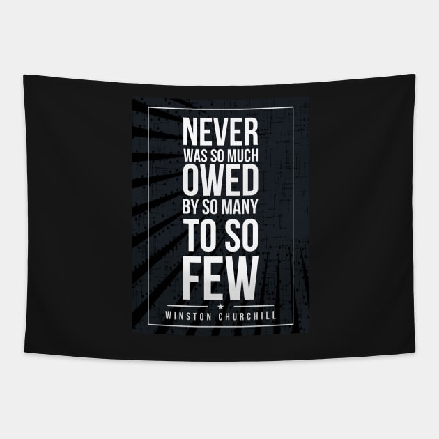 Winston Churchill quote Subway style (white text on black) Tapestry by Dpe1974