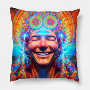 Peaking (3) - Trippy Psychedelic Art Pillow