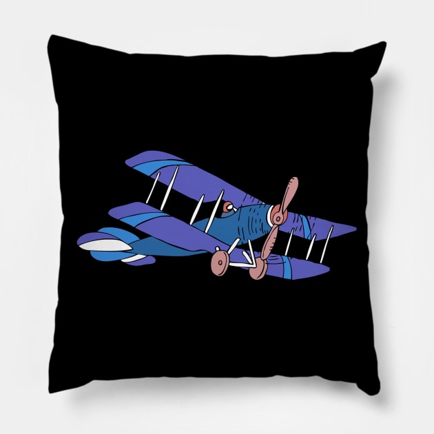 Airplane Classc Old Pillow by Rizaldiuk