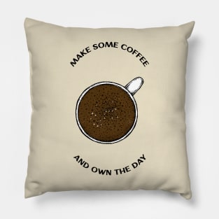 Coffee Cup Motivation Quote Pillow