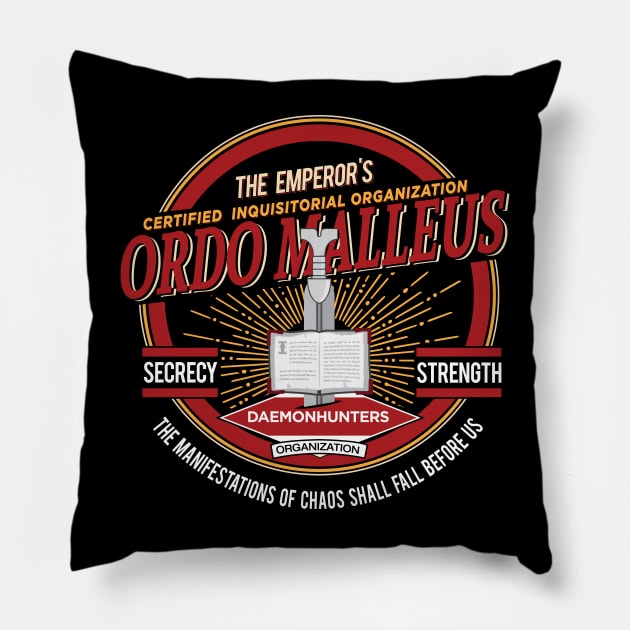 Ordo Malleus - Certified Inquisitorial Organization Pillow by Exterminatus