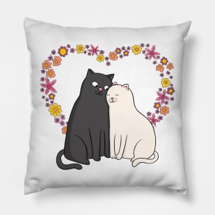 Cute Cat Couple Pillow