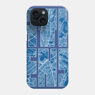 Athens, Greece Map Typography - Blueprint Phone Case