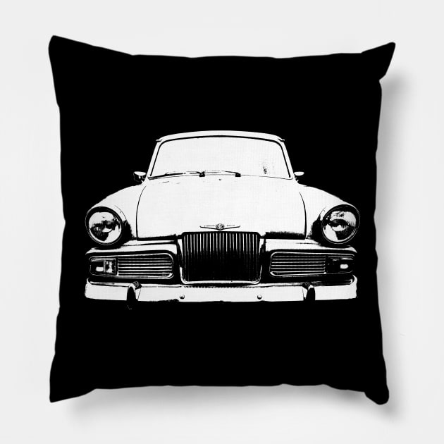 Sunbeam Rapier 1960s British classic car monoblock white Pillow by soitwouldseem