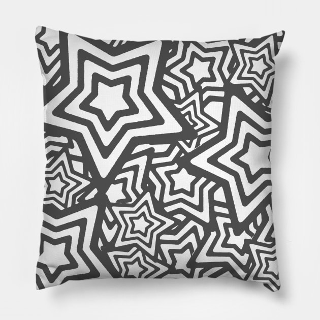 P5 Stars Pattern Grey Pillow by Vinniedraws