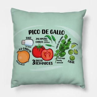 How to make pico de gallo illustrated recipe ingredients authentic mexican food salsa Pillow