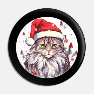 Maine Coon Cat Xmas, Love Cats Pin