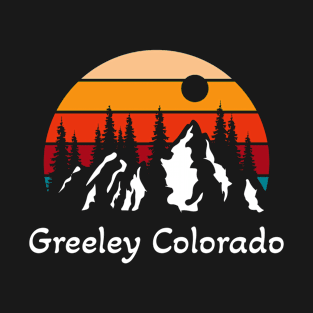 Retro Greeley Colorado Sunset and Mountains T-Shirt