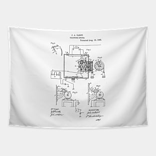 Telephone Switch Vintage Retro Patent Hand Drawing Funny Novelty Gift Tapestry