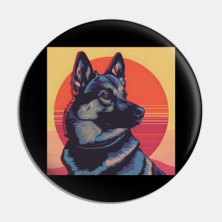 Retro Norwegian Elkhound: Pastel Pup Revival Pin