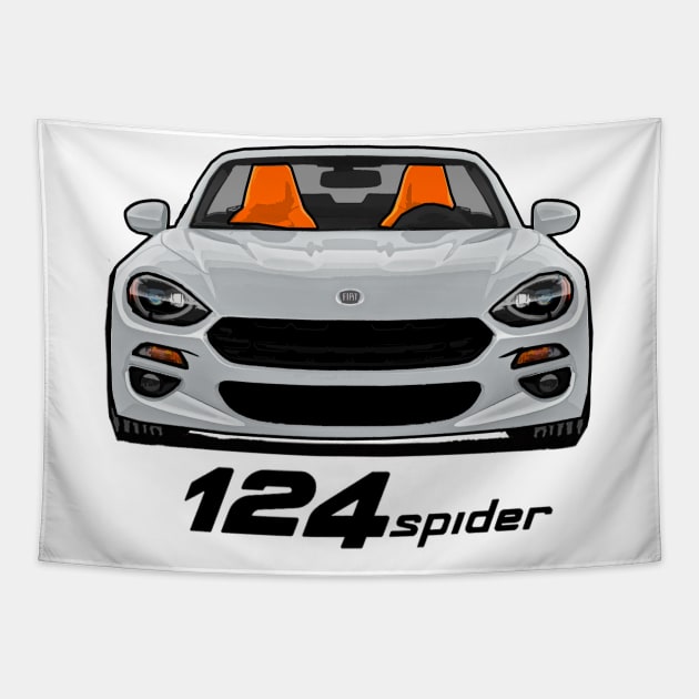 Fiat 124 Spider - White Tapestry by Woreth