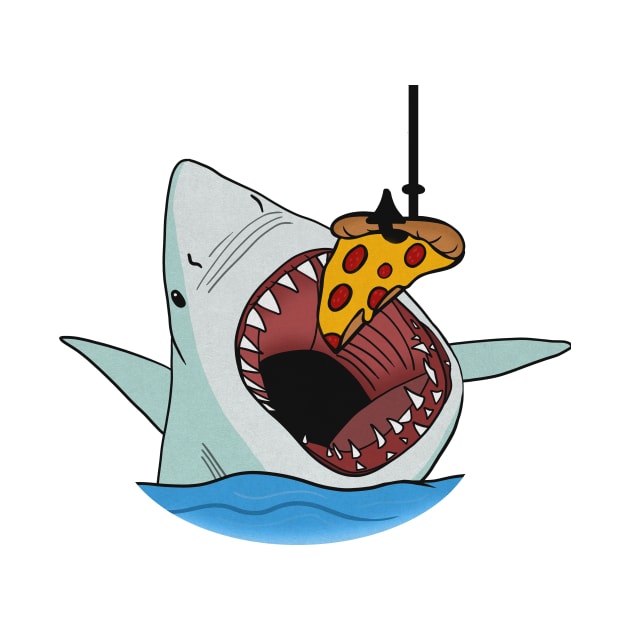 Shark Eating Pizza Funny, Pizza Lover by dukito