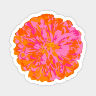 CHRYSANTHEMUMS Abstract Big Flower Summer Bright Floral - Fuchsia Pink Orange Yellow Violet Purple - UnBlink Studio by Jackie Tahara Magnet