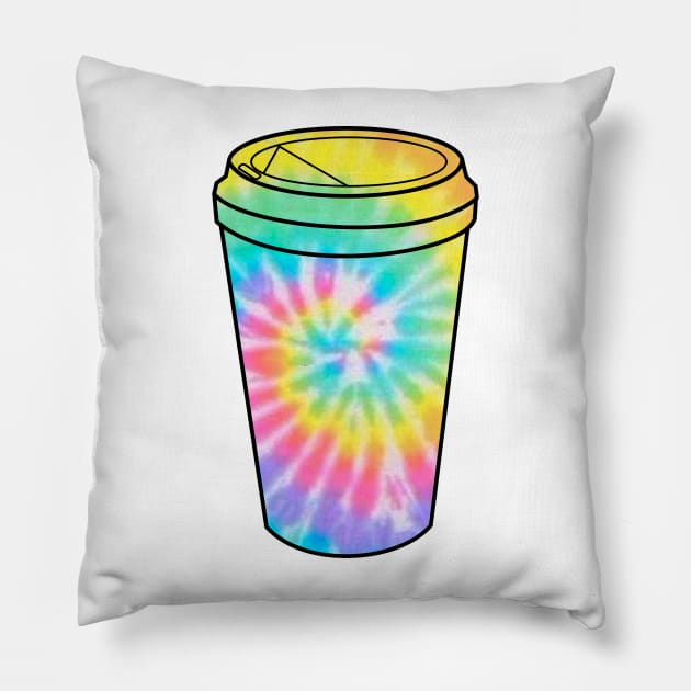 Tie Dye Cup Of Coffee Pillow by Africanob