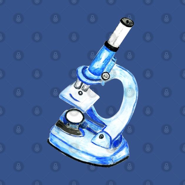 Painted blue microscope by AnnArtshock