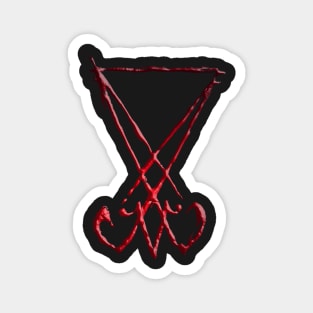 Lucifer Sigil in red and Black gradient, Magical Symbol Magnet