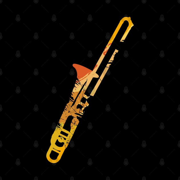 Trombone Jazz Gift Musical Instrument Vintage by AlleyField