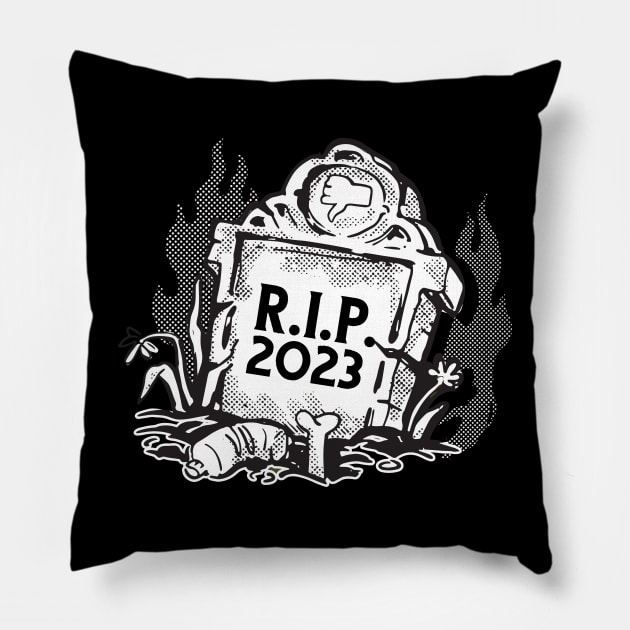 R.I.P. 2023 Funny New year Pillow by XYDstore