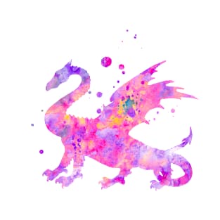 Pink Dragon Watercolor Painting T-Shirt