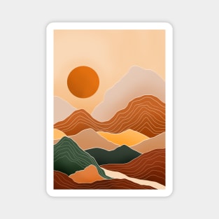 Modern Earthy Tones Mountains 20 Magnet