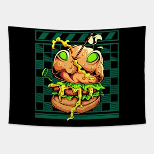 Creepy Monster Burger Tapestry