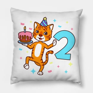 I am 2 with tiger - boy birthday 2 years old Pillow