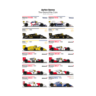Ayrton Senna Grand Prix cars T-Shirt