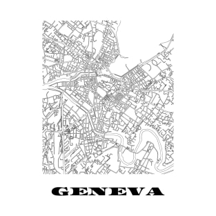 Map of Geneva Switzerland Minimalist Line Drawing T-Shirt