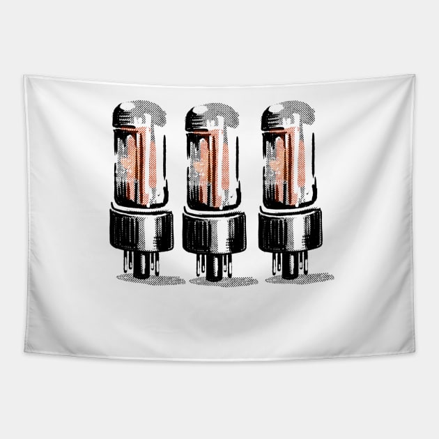 Amplifier rectifier tubes in vintage style Tapestry by SerifsWhiskey