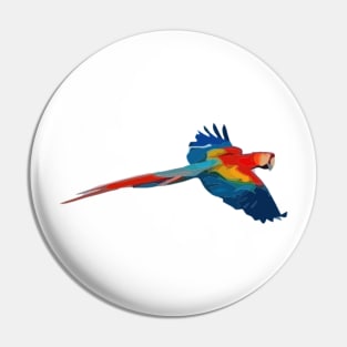 Scarlet Macaw Digital Painting Pin