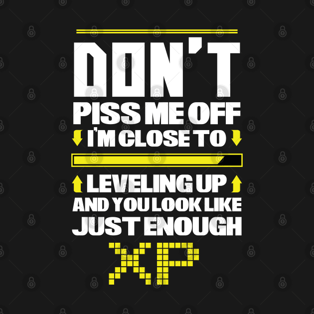 Video Games - Don't piss me off - Leveling UP T-shirt by theodoros20