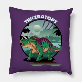 Triceratops Dinosaur Design With Background Pillow