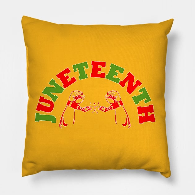 Juneteenth Independence Day Black Pride Design Pillow by DankFutura