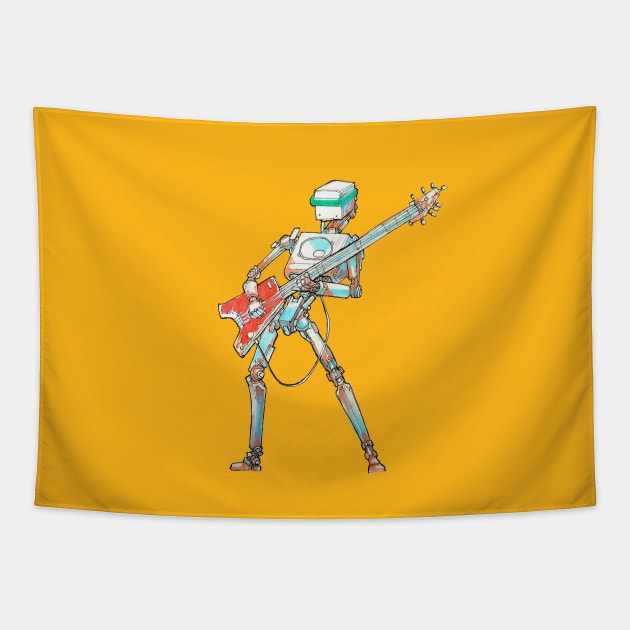 Robot Rock Tapestry by spacegoose