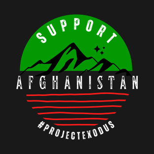 Support Afghanistan circle (back design, black background) T-Shirt