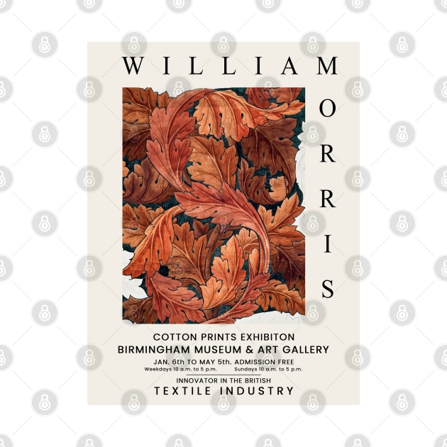 William Morris Exhibition Design, William Morris Acanthus Floral Pattern 1879-1881 by VanillaArt