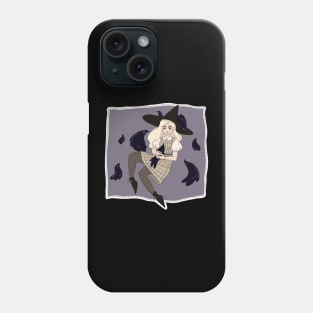 Witch with her ghost birds Phone Case